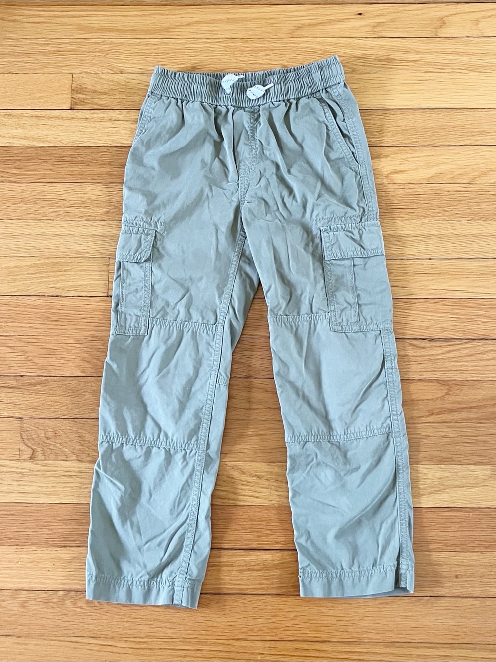Hanna Andersson Olive Khaki Drawstring Lightweight Cotton Pull On Pants 130 8